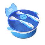 صحن الأطفال ذو قاعدة شفط مع شوكة وملعقة من إيڤون بيبي - الصورة 4